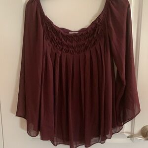Bailey 44 Deep Burgundy Blouse merlot color